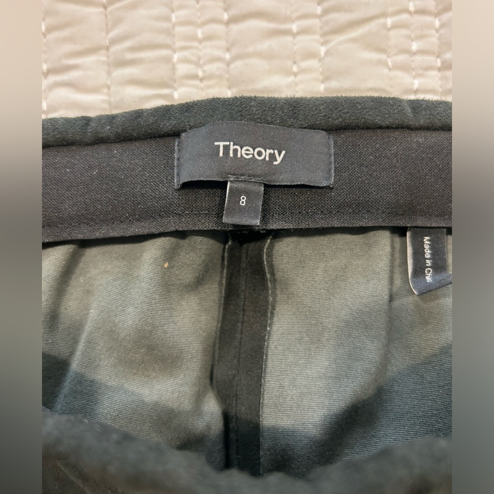 Theory Adbellel Stretch Suede High Waist Skinny Leggings Black Size 8 - Picture 6 of 7